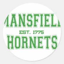 Mansfield High School Hornets Round Sticker