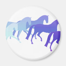 Many Horses (blues) Fridge Magnet