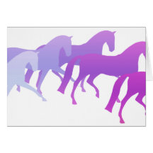 Many Horses (purples) Greeting Cards