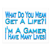 Many Lives Gamer Post Card
