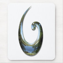 Maori Fish Hook - Chrome Mouse Pad