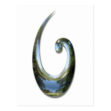 Maori Fish Hook - Chrome Post Card