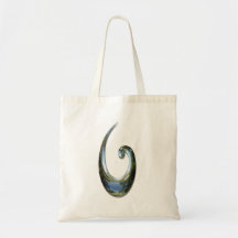 Maori Fish Hook - Chrome Tote Bags