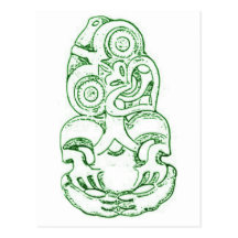 Maori Hei-Tiki Sketch Postcard