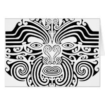 Maori Tattoo - Black and White Greeting Cards