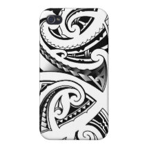 Maori tattoo designs New-Zealand moko iPhone 4 Cases