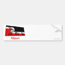 Maori Waving Flag with Name in Maori Bumper Sticker