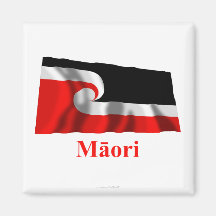 Maori Waving Flag with Name in Maori Refrigerator Magnets