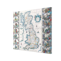 Map of British Isles Gallery Wrap Canvas