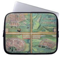 Map of Calais, Malta, Rhodes, and Famagusta, from Laptop Sleeve