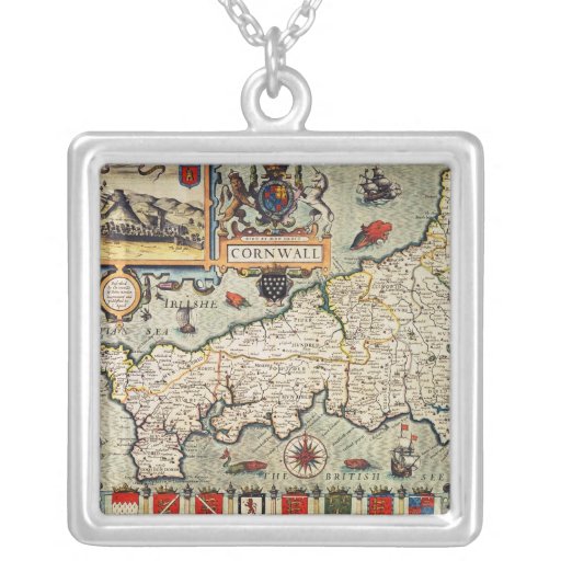 Map of Cornwall Custom Jewelry