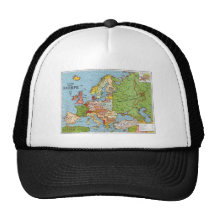 Map of Europe Mesh Hat