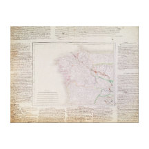 Map of Galicia with the route of the French army Gallery Wrap Canvas