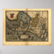 Map of Holland 1570 - Abraham Ortelius Print