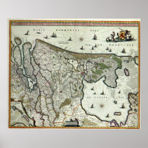 Map of Holland 1682 - by Nicolao Visscher Poster