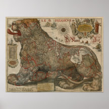 Map of Holland and Belgium - 1630 Posters