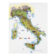 Map of Italy Post Cards