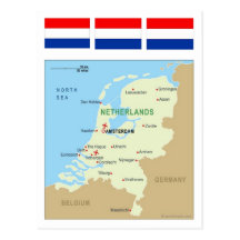 Map of Netherlands Post Card
