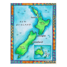 Map of New Zealand Post Cards