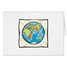 Map of our earth design greeting card