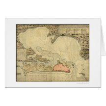 Map of San Juan, Puerto Rico 1785 Greeting Cards