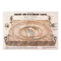 Map of the Square and Stationary Earth by Ferguson Photographic Print