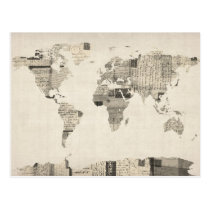 Map of the World Map from Old Postcards postcards