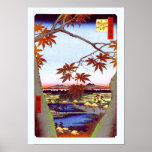 Maple Trees Tekona Hiroshige Vintage Japanese Print