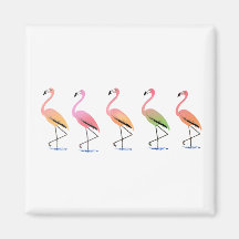 March of the Tropical Flamingos Magnet