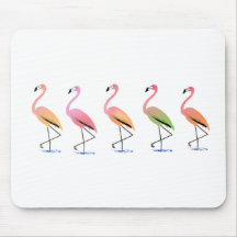March of the Tropical Flamingos Mousemat