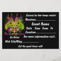 Mardi Gras 5.5" x 8.5" Landscape Please View Notes Flyer Design