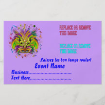Mardi Gras 5.5" x 8.5"  Portrait View Notes Please Custom Flyer