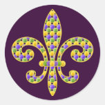 Mardi Gras bead Fleur de lis Stickers