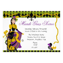 Mardi Gras Beauty Custom Invite