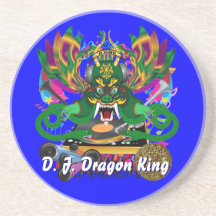 Mardi Gras D. J. Dragon King View Hints please Beverage Coasters