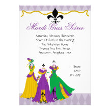 Mardi Gras Dress Shop Invitation