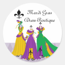 Mardi Gras Dress Shop Stickers