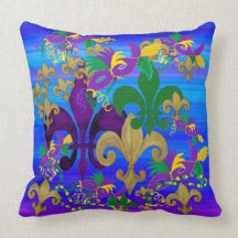 Mardi Gras Fleur de lis pillow