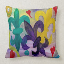 Mardi Gras Fleur de lis pillow