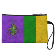 Mardi Gras/Fleur de Lis Wristlet