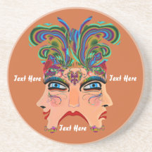 Mardi Gras Masquerade Comedy Drama View Hints Plse Beverage Coasters