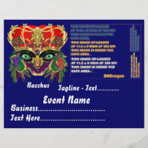 Mardi Gras Mythology Bacchus View Hints Please Full Color Flyer