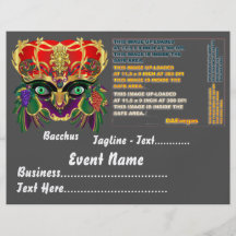 Mardi Gras Mythology Bacchus View Hints Please Flyer Design