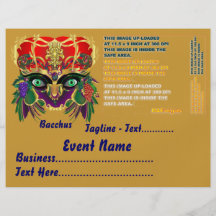 Mardi Gras Mythology Bacchus View Hints Please Full Colour Flyer