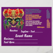 Mardi Gras Mythology Bacchus View Hints Please Flyers