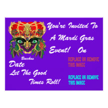 Mardi Gras Mythology Bacchus View Hints Please Personalized Invites
