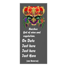 Mardi Gras Mythology Bacchus View Hints Please Personalised Rack Card