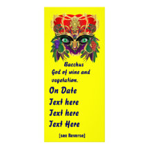 Mardi Gras Mythology Bacchus View Hints Please Custom Rack Card