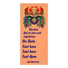 Mardi Gras Mythology Bacchus View Hints Please Rack Card Design