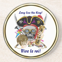 Mardi Gras Party Theme Pirate King Plse View Notes Beverage Coasters